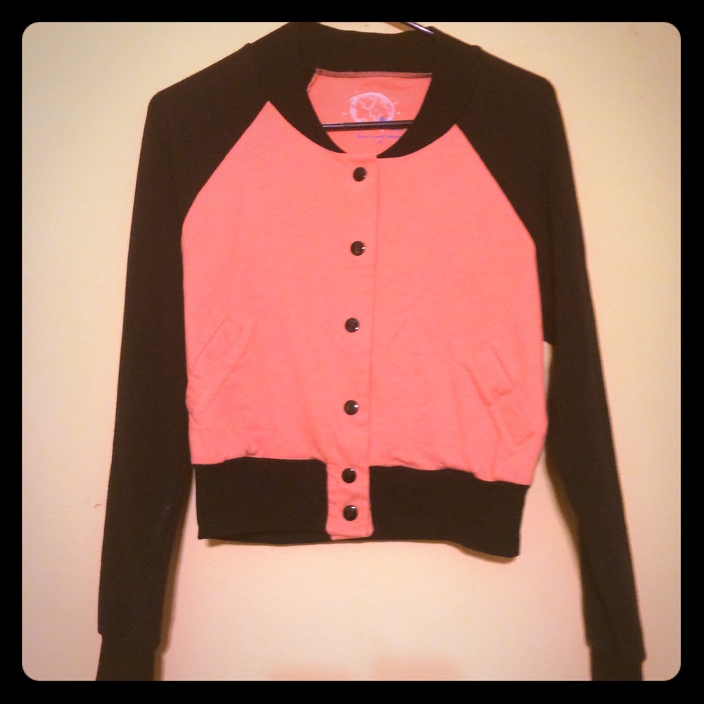 Retro- feel Coral Cardigan